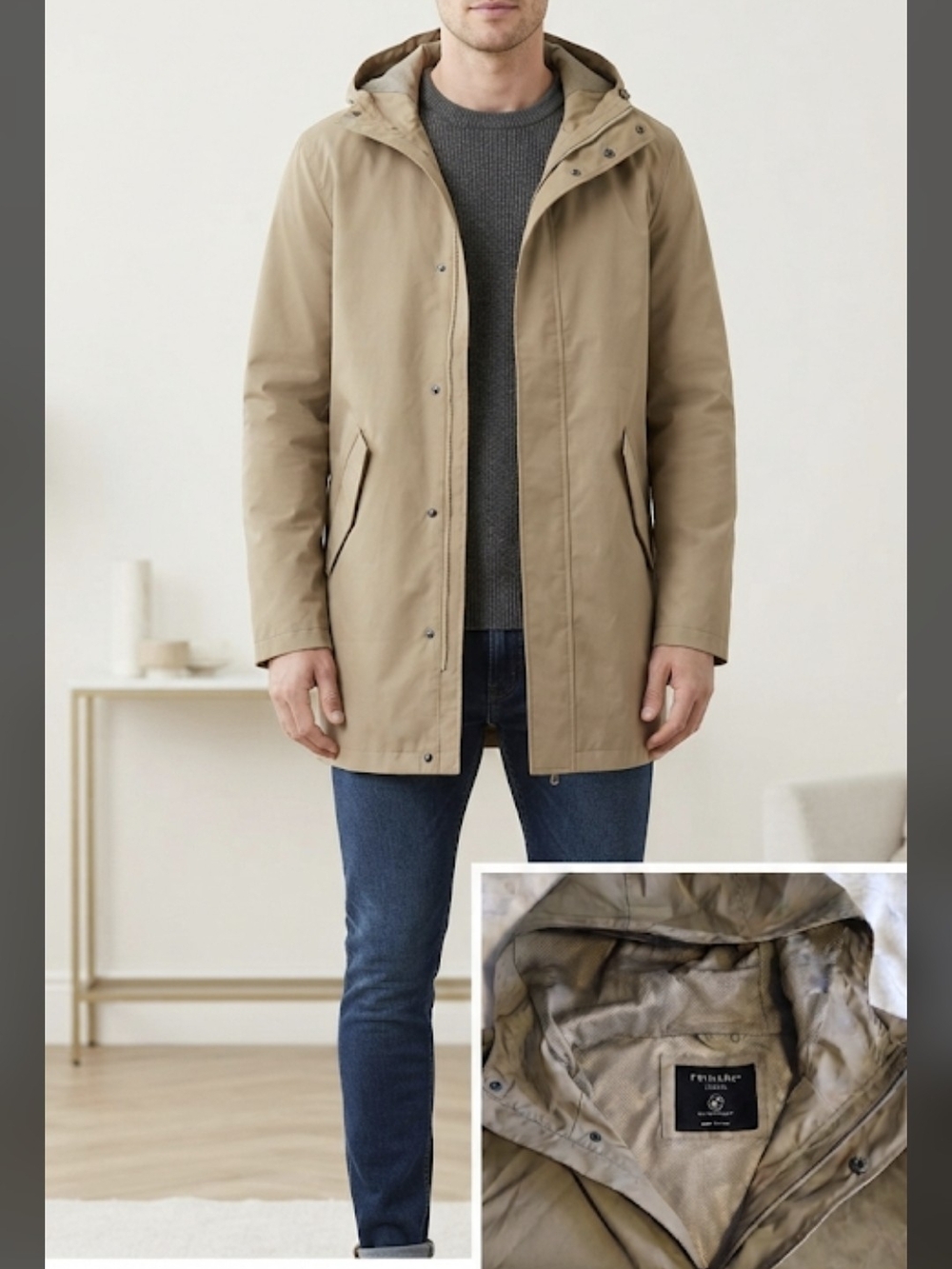 Primark Men's Hooded Raincoat